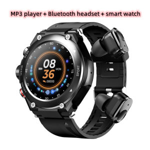 New T92 Bluetooth Call Smart Watch TWS Headphones 2 in 1 IP67 Waterproof Mens Sports Fitness Smart Bracelet Local Music Player