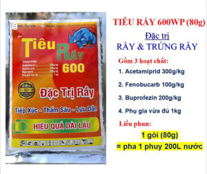 TIÊU RẦY 80gam Chavez 600wp: Rầy xanh rầy nhảy rầy phấn rầy nâu Rệp sáp bọ trĩ Bọ Xít - Diệt Trứng Và Côn Trùng Chích Hút