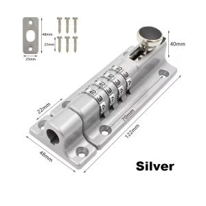 KIPRUN Combination Locking Bolt 4 Digit Combination Sliding Bolt Gate Lock Security Password Slide Latch Lock Buckle Heavy Duty Zinc Alloy Slide Bolt Lock for Shed Gate Fences