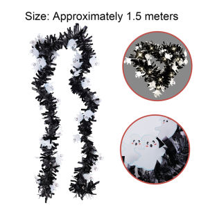 Dizoey 6M Wholesale Halloween Ribbon Garland with Glittering Lantern String Cartoon Pumpkin Spider Wreath DIY Home Party Hanging Pendents