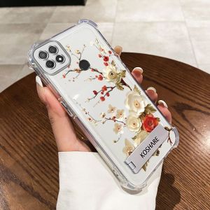 Case สำหรับ OPPO A15 OPPO A15S A35ศัพท์ปลอก softcase ซิลิโคนกันกระแทกปกการออกแบบใหม่ความงามดอกไม้กับผู้ถือ sjcbzzh01