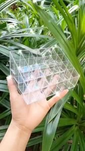 Khay Đựng Son Môi Phấn Để Bàn Khay Nhựa Mica 24 Ô Siêu Bền Trong Suốt Đựng Mĩ Phẩm