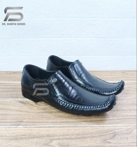 Dhefin79 sepatu pentopel kulit premium pria formal DF 4001sr Black