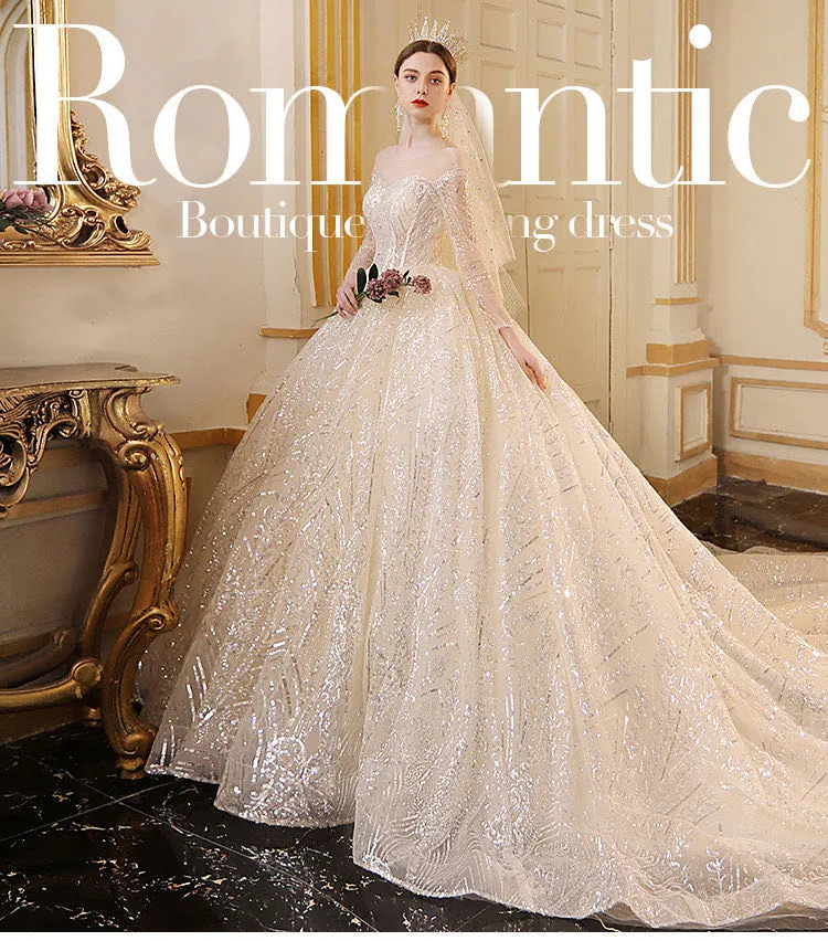 2020 new bride style wedding dress, tiktok, bride, princess, star, little  girl, and sentry girl