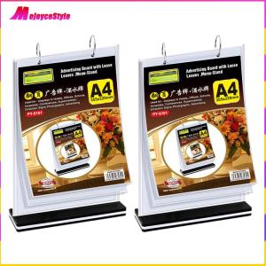 【NEW】 2pcs Menu Display Stand A4 Menu Holders Acrylic Desktop Double Display Holder for Picture Card Store Office Menu Retail Show