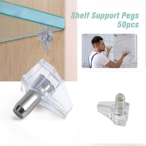 50pcs Clear Plastic Support Peg Cabinet Shelf Support Cabinet Support Pin Holder Pins Hardware Accessories
