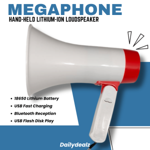 Portable Megaphone Bluetooth Speaker USB Playback Recording Siren Rechargeable Loudspeaker Handheld