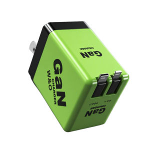 20W GaN Fast Charger with Dual Retractable Cables USB-C Foldable Charging Block for iPhone Huawei Samsung Compact Travel Adapter