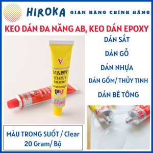 Keo Dán Siêu Dính Đa Năng AB Epoxy 2 Thành phần Dán Sắt Nhựa Gỗ Gốm Bê tông Dính Cứng Nhanh Khô (Màu Xám 56.7g/Bộ) - Deyi