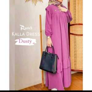 Dress Kala Crinkle Airflow Rempel Bawah Terbaru Ld120