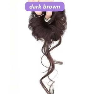 Synthetic Messy Curly Meatball Hair Bun Wig Elastic Band Scrunchies Ponytail Updo Hair Extensions