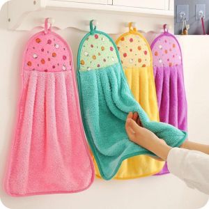 Khăn lau tay nhà bếp mềm mại siêu thấm hút có móc treo tường tiện lợi