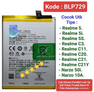 Baterai Batre For Realme C3 C11 C20 C21 Realme 5 5i 5s Narzo 10A BLP729 Original Battery