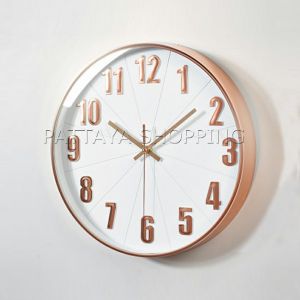 Pattaya นาฬิกาแขวนผนัง เข็มแบบเก็บเสียง 10 นิ้ว นาฬิกาแขวนผนัง นาฬิกทรงกลม นาฬิกาลายต้นไม้ นาฬิกาแขวนผนังสีดำ Wall Clock