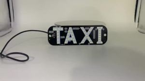 Taxi LightDual colors Taxi LED Sign Decor 2 Color Changeable Taxi LED Light Hook on Car Window with USB (Blue and Green USB)