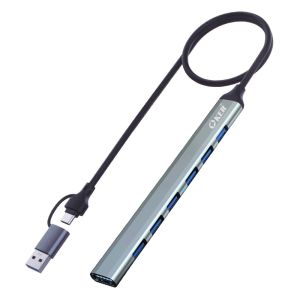 ✅แท้100% OKER H-348 HUB 2หัวเสียบ Type C [ USB-C ] AND USB 3.0 to 7 PORTS HUB Adapter อะแดปเตอร์ฮับ #CC 348