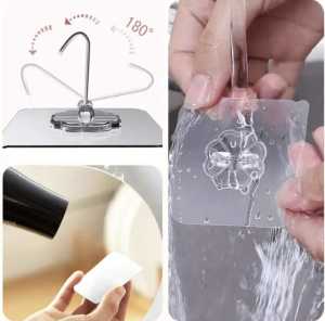 Hook H1 Factory wholesale cheap high quality heavy duty plastic hooks transparent square wall hooks clothes wall hangers