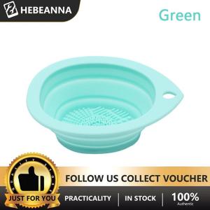 hebeanna Silicone Makeup Brush Cleaner Folding Powder Puff Cleaning Bowl Eyeshadow Brushes Washing Soft Mat Beauty Tools Scrubber Box