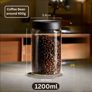 Vacuum Food Storage Canister Food Containers Kitchen Organization Airtight Glass Jars Wide Mouth for Beans Grounds Sugar Snack Dry Food