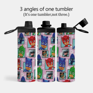 PJ mask insulated water bottles stainless steel wide mouth spout lid 600ml leakproof double wall vacuum insulated sports bottle lightweight