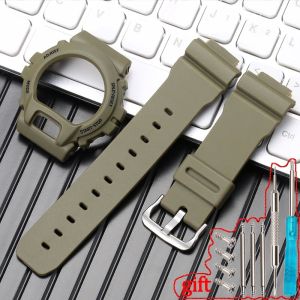 Resin Strap Watch Case Set For Casio G-SHOCK DW6900 DW6600 DW6930 Mens Womens Band Camo Bracelet Watch Accessories