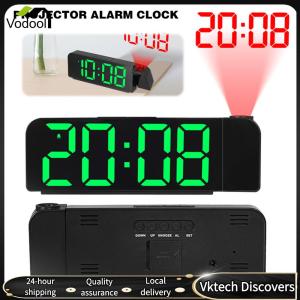 【Vodool】 Projection Alarm Clock LED Digital Alarm Clock Large Number Display Desk Alarm Clock Temperature/Date Display for Heavy Sleepers