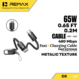 Remax C6 Type-C to Type-C 65W 0.2 Meters Hanging Rope Braided Data Cable