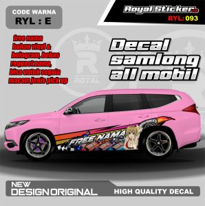 RYL 093-STIKER DECAL MOBIL VELOZ KIJANG PANTHER MOBILIO FORTUNER AVANZA INNOVA GRATIS CUSTOM NAMA