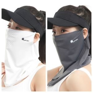 THANKSKY khẩu trang kín mặt khau trang vải nữ khẩu trang chống uv Chữ cái Mặt nạ lụa lạnh mùa hè Thoáng khí Chống nắng Khăn che mặt chống nắng Thoáng khí Mặt nạ lái xe Che mặt cổ áo Đi bộ đường dài