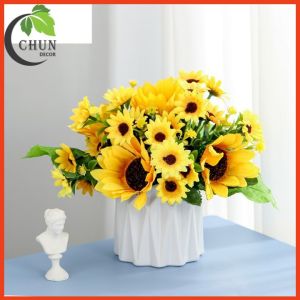 Hoa giả - Bình hoa mini cắm sẵn cao 15-20cm nhiều mẫu trang trí kệ tủ bàn trà kệ gắn tường