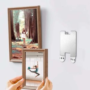 Stainless Steel Poster Hanger Sticker Picture Frame Hooks Picture Strong Adhesive Hook No Drilling Traceless