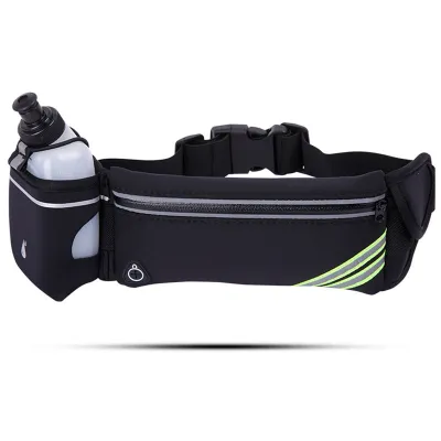 Hydration Running Belt With Water Bottle Holder & Phone Pocket - Adjustable Unisex Waist Pack For Gym Hiking Fitness - Plus Size & Anti-Bounce Design
