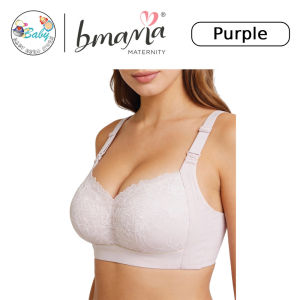 Bmama Plus Size Lace Top Nursing Bra Saiz Besar | Wireless Breathable Bra C–E Cup | BR7105