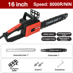 Moketa 4000W Electric Chainsaw 16 Inch Portable 8000R/NIN Mini Chainsaw for Wood Cutting