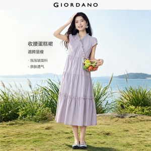 GIORDANO Women Dress Warm Weather Dress Woven Fabric Dress Non-Elastic Dress 05466336