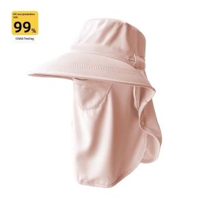 SERENEGLOW UV Protection Wide Brim Sun Hat with Neck Cover for Women Breathable Summer Outdoor Fishing Cap with Ponytail Design