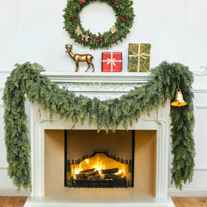 Christmas Cedar Vine Realistic Artificial Cedar Pine Greenery Hanging Decoration for Mantels Stair Front Door