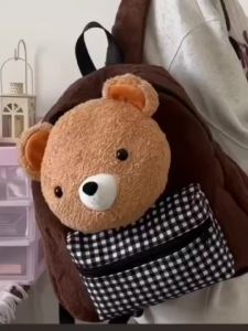 【Ship in 24H】Cartoon Otter Plush Backpack /Anime Style  / Japanese Animal Backpack / Penguin / Large Capacity Bag / Cute Everyday Commuter Bag