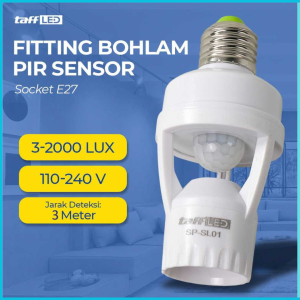 COD TaffLED Fitting Lampu Bohlam PIR Sensor 2000 LUX 240V 60W E27 / pitting lampu sensor gerak - SP-SL01