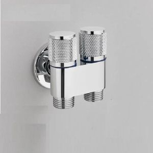 Van chia nước chữ H 2 đầu ra có khóa độc lập dùng cho máy giặt chậu rửa tưới cây dễ lắp đặt