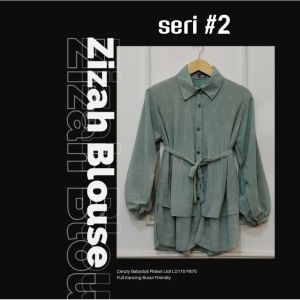 ZIZAH BLOUSE (LABEL SAVNA) | BLUS CERUTY PLISKET LIDI MOTIF BATIK ETNIK KEKINIAN