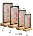 loose leaf advertising Restaurant Bar menu stand menu holder menu clip cafe bar Table PEECH Wood PVC  menu stand menu hThe Paging Table Card The Loose-Leaf Display StandDesktop Standee a5Display Card Table Stand on   Restaurant menu display. 