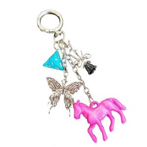 Distinctive Keychain Handmade 3D Dices and Horse Pendant Keyring Bag Charm Accessories for Trendy Lovers