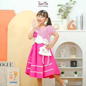 Two Mix Dress Anak Perempuan / Baju anak Anak Perempuan Fashion Terlaris 4132