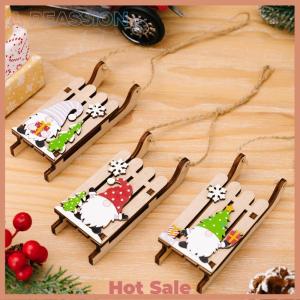 [A Peassion]💖[HOT SALE]🎈🎈 Christmas Tree Hanging Decor Wooden Christmas Sleigh Ornament Wood Gnomes Pendant Home Office Party DIY Christmas Decoration