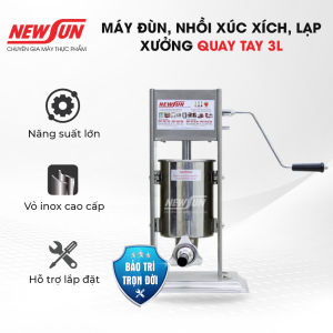 Máy đùn nhồi xúc xích lạp xưởng nem chua chả cá bằng tay tại nhà NEWSUN 3L- Hàng Chính Hãng