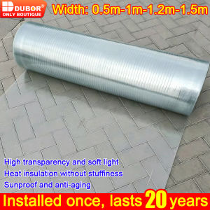 DUBOR Fiber Glass Sheet Width 0.5m/1m/1.2m/1.5m Greenhouse plastic cover transparent daylighting board sunlit roof panel
