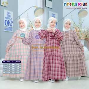 Gamis Anak Kotak-Kotak Katun Haruka || Afella Kids || Mutia Kids By Nia Rumaisha