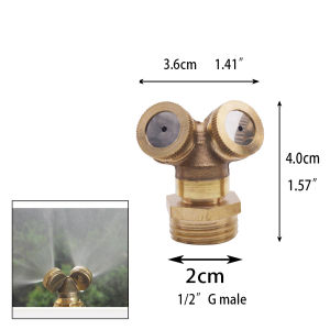 3way 1/2 Male Thread Brass Misting Nozzle 360° Automatic Rotating Cooper Sprinkler Garden Agricultur Wateingr Rotary Spray Nozzle Garden Sprinkler for watering Plants Garden Lawn Irrigation Water Tool