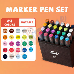 Hightune Spidol Sketsa Spidol Umum 24/60/80/100/120 Warna Spidol Brush Pen Animation Markers